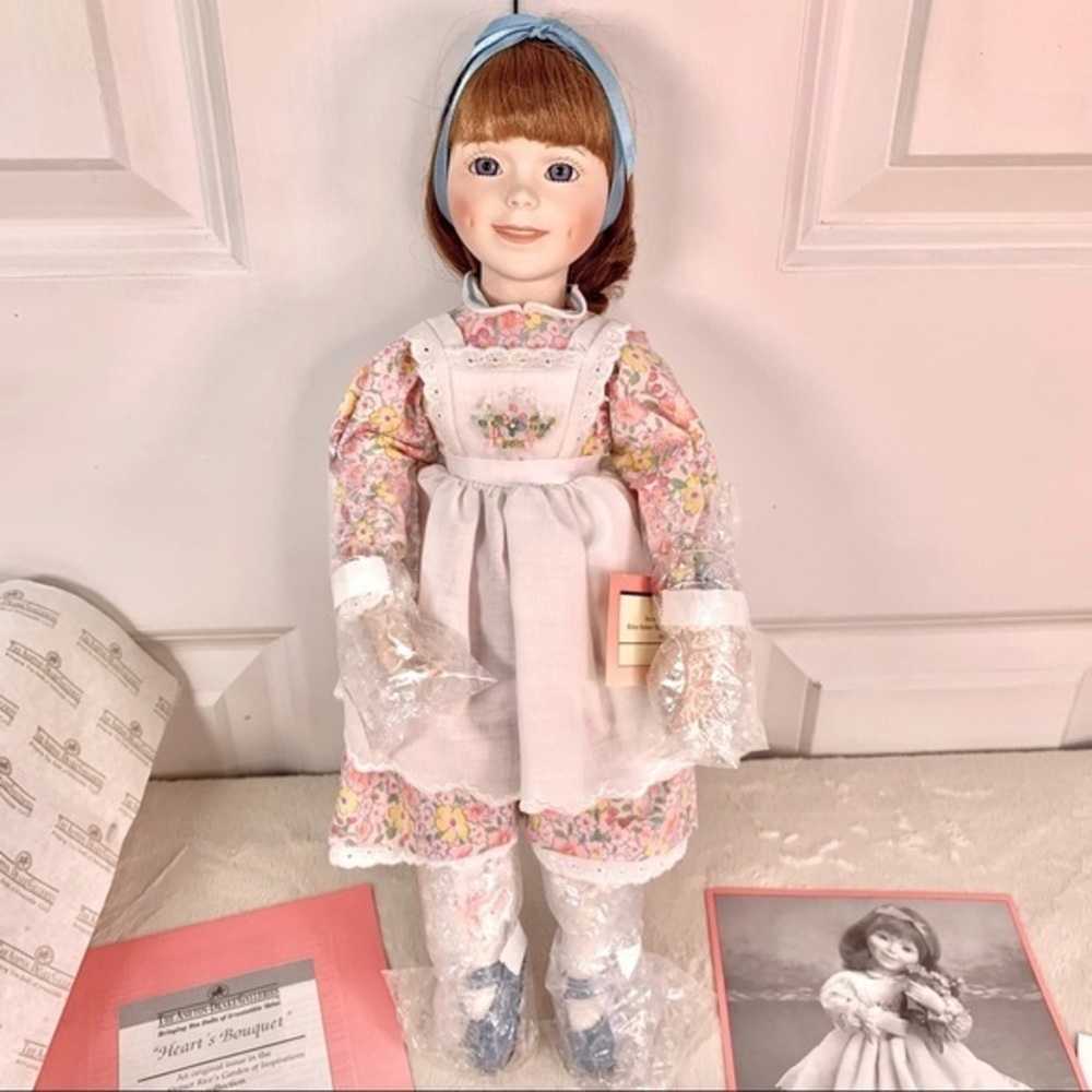 NEW Ashton Drake Galleries "Heart's Bouquet" Porcelain Doll